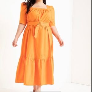 ❌Sold❌ Orange cotton sundress. Worn once! Great color on trend!